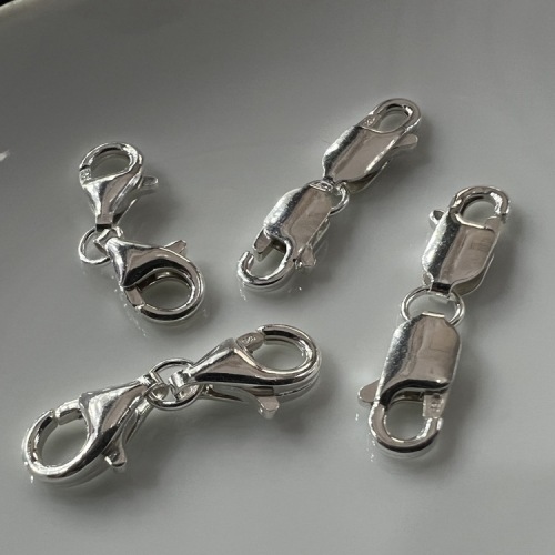 s925 sterling silver double-ended spring square buckle lobster drip buckle safety connection extended DIY necklace bracelet buckle accessories