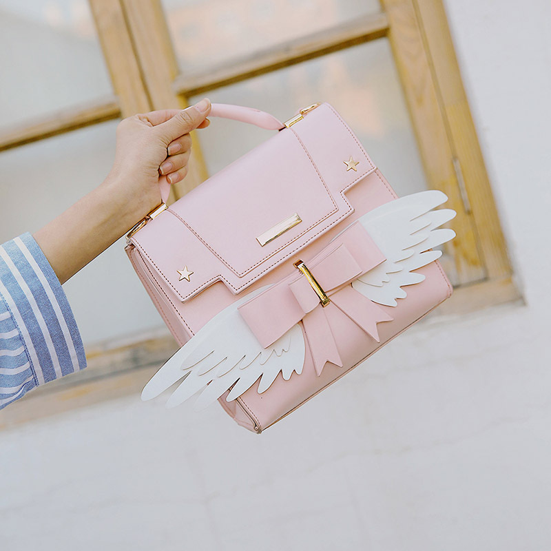 Japanese cute pink soft girl shoulder crossbody bag Cardcaptor Sakura Wings handbag personalized versatile women's bag