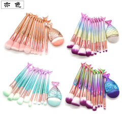 Mermaid makeup brush set beauty tools AliExpress best-selling makeup brush set with small fish