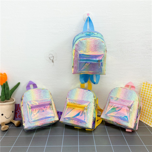 New Children's Bags Kindergarten Backpack Childlike Cute Laser Transparent Backpack Student School Bag