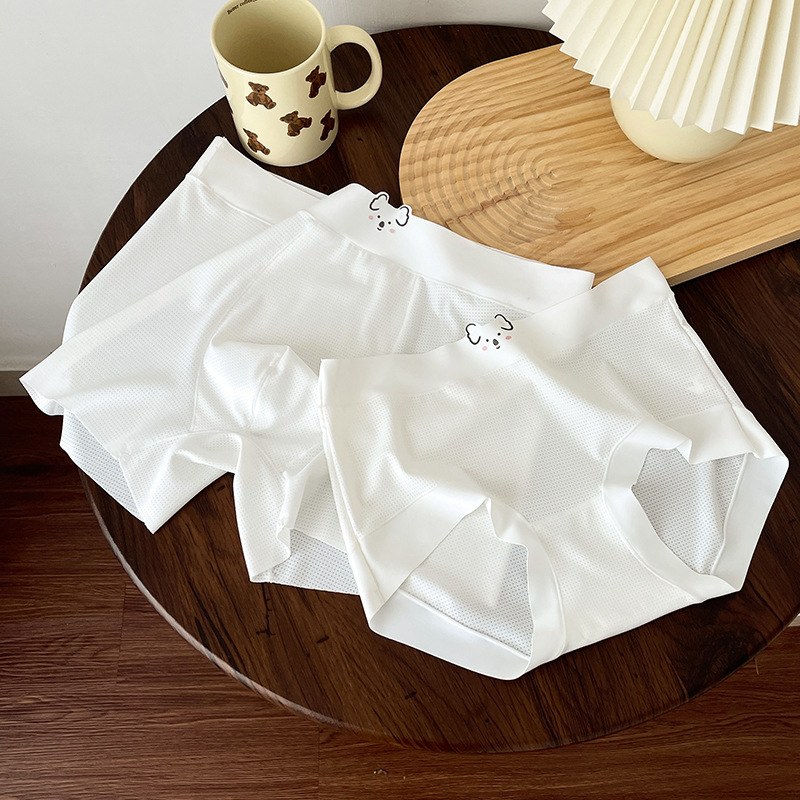 Koala couple cute together summer ice silk breathable couple underwear seamless breathable skin-friendly new style for one man and one woman