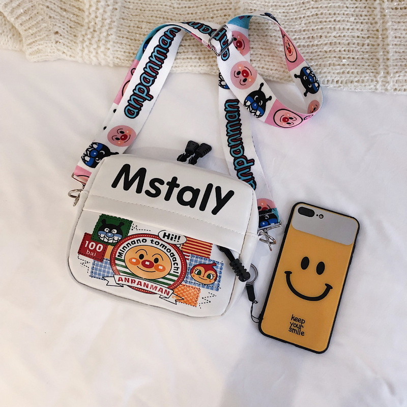 Fashionable and cute printed small bag for women spring new fashion Korean version student fashion wide shoulder crossbody bag
