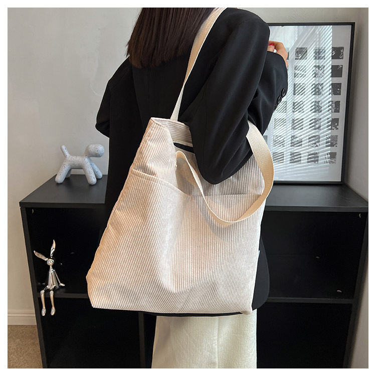 New Korean version ins corduroy handbag female student large capacity backpack literary simple shoulder bag trendy