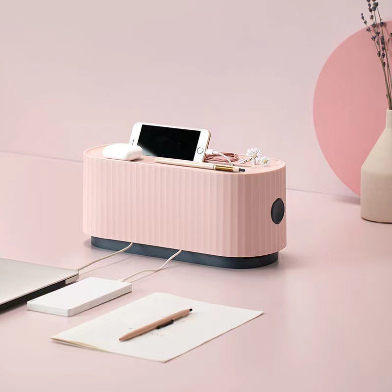 New household socket holder plug-in cable board organizer box office desktop wire storage box artifact