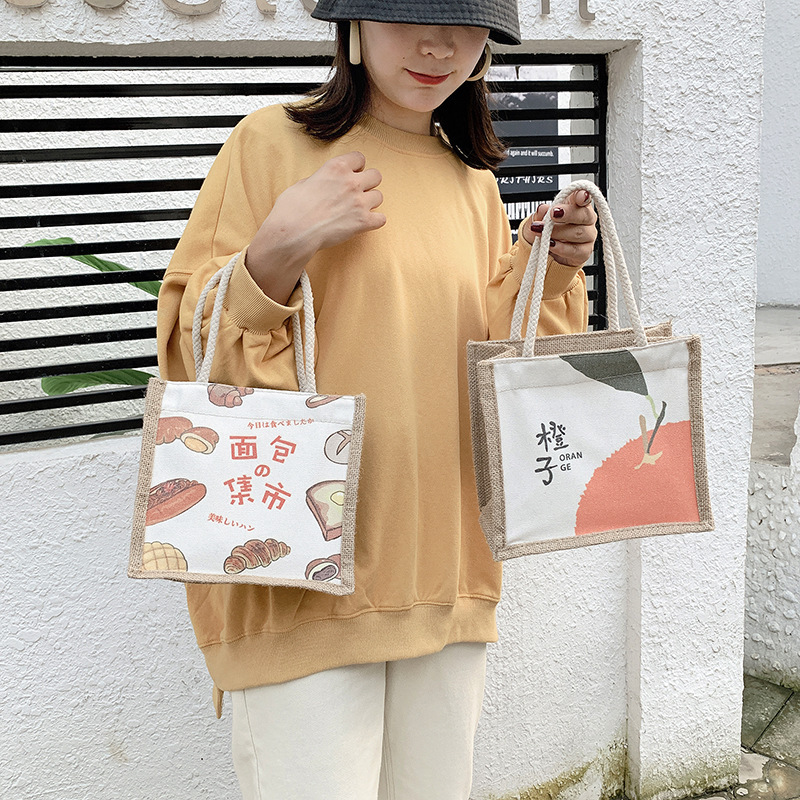 New fashionable cotton and linen women's bag ins cute student soft girl handbag fresh and sweet Japanese Harajuku shoulder bag