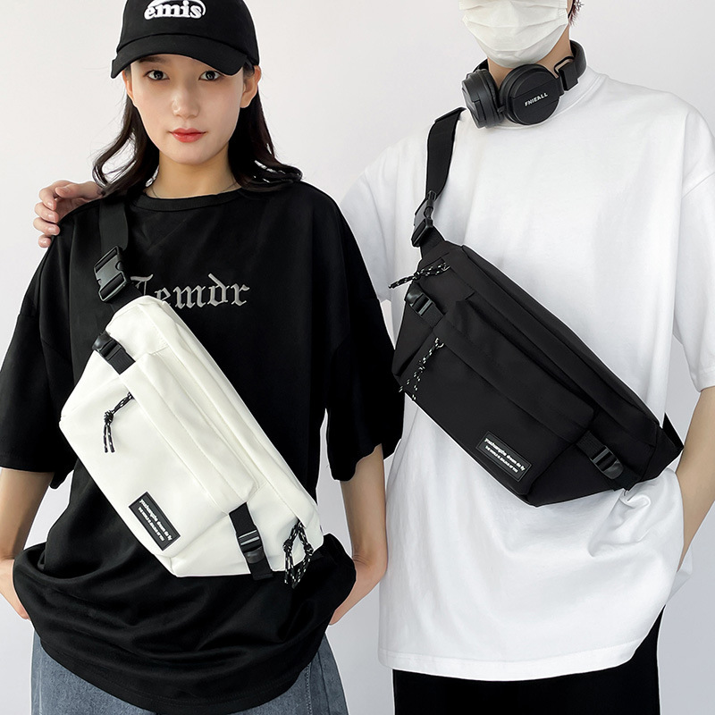 Korean ins trendy brand Japanese Harajuku workwear crossbody chest bag for men and women street skateboarding and riding Korean version versatile chest bag