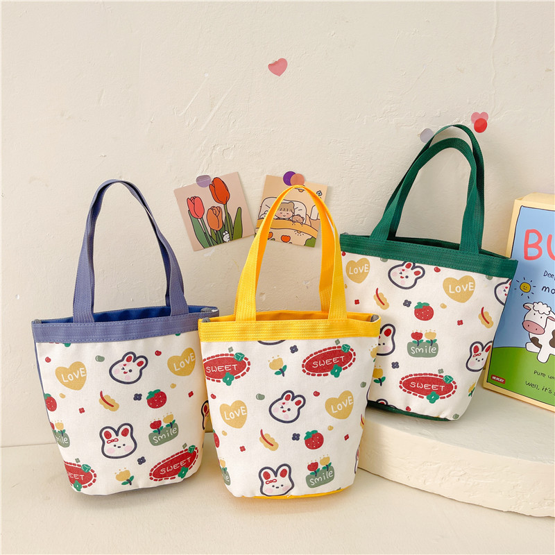 New style canvas women's bag, fashionable rabbit, children's portable bucket coin purse, Year of the Rabbit souvenir shoulder bag for women
