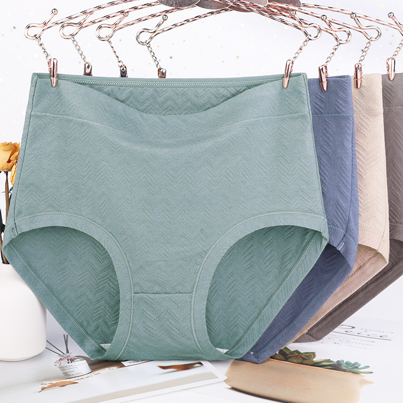 1085 Middle-aged and elderly women's mother's high-waisted shorts, large size women's underwear 200 pounds fat mm cotton briefs