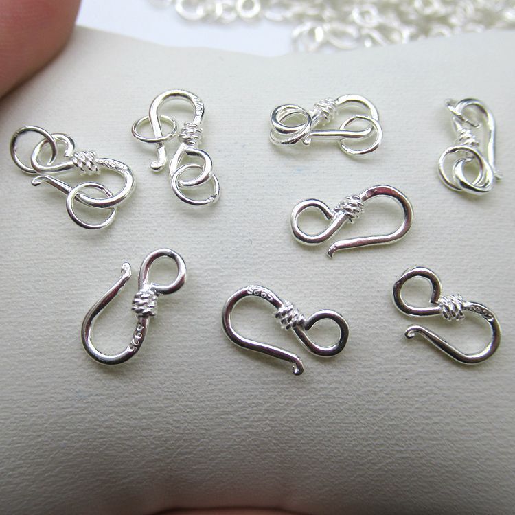 Pendant buckle 925 sterling silver buckle retro S buckle 8-character buckle necklace buckle connector bracelet buckle diy plain silver accessories connection buckle