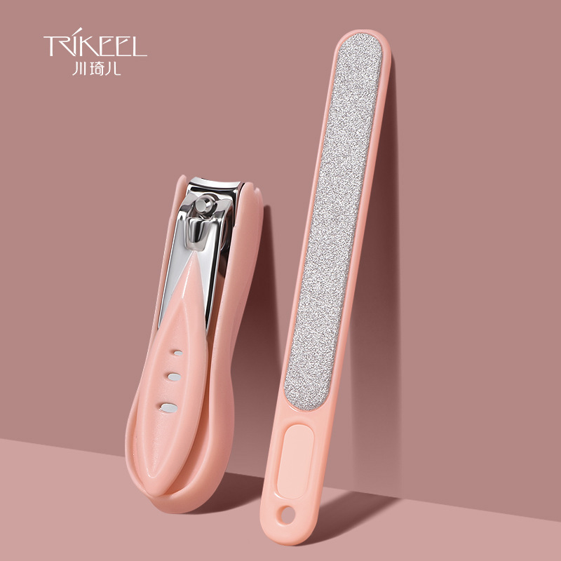 Chuanqi'er nail clipper set stainless steel anti-splash adult large sharp nail clipper nail file combination home