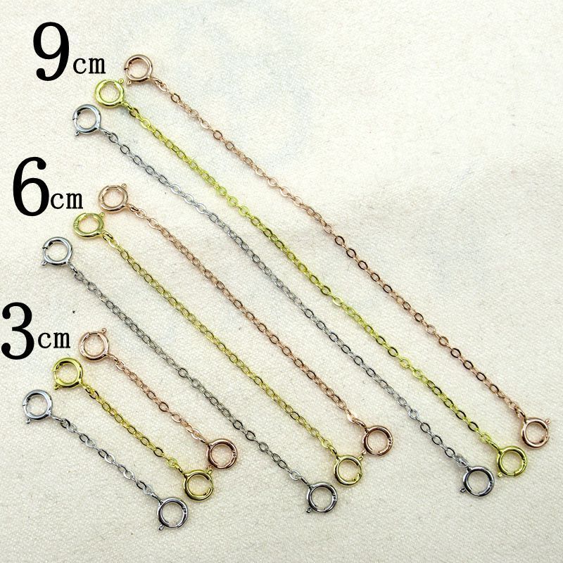 925 sterling silver cross extension chain bracelet gold extension chain DIY accessories chain tail chain adjustment chain