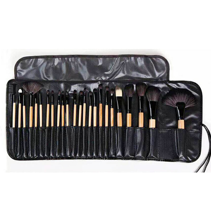 24pcs makeup brushes wooden makeup set black makeup school beauty