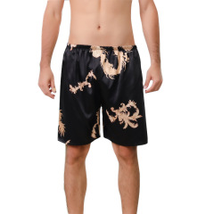 New simulated silk pajamas, large size beach pants, men's shorts, breathable, quick-drying, casual and loose in summer