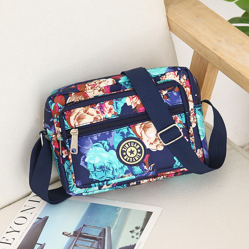 Hot selling flower cloth bags, wholesale stall bags, middle-aged and elderly mothers' casual bags, shoulder crossbody bags, gift printed logo