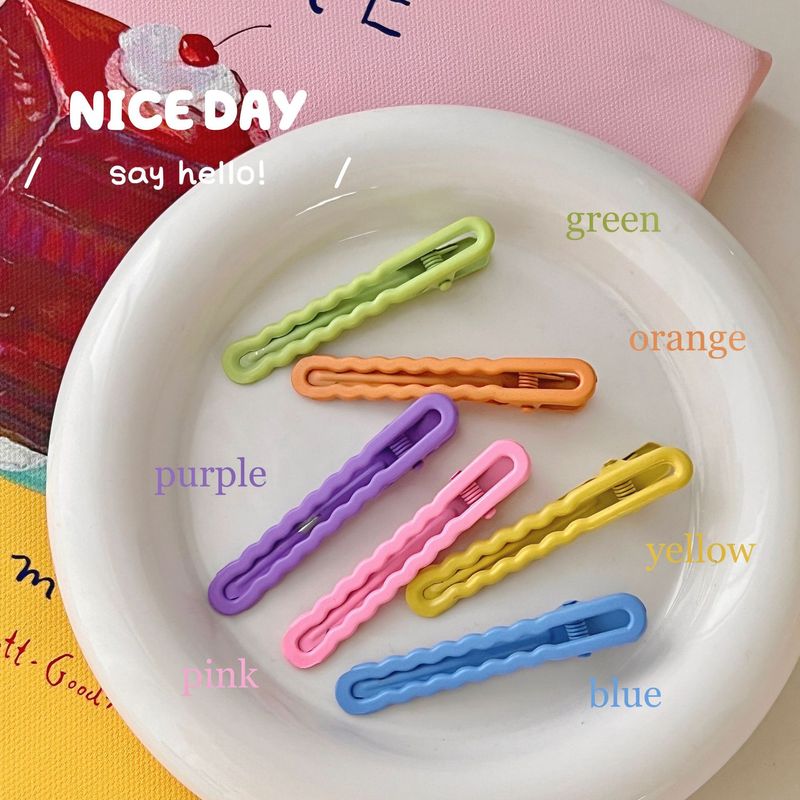 Ins style candy color hairpin one-word hairpin geometric side clip bangs clip duckbill clip frosted headwear hair accessories