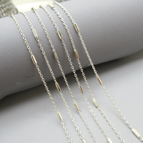 Wanli 1+1 chain loose chain pearl chain o-shaped chain s925 sterling silver handmade DIY accessories semi-finished hand and foot necklace strip