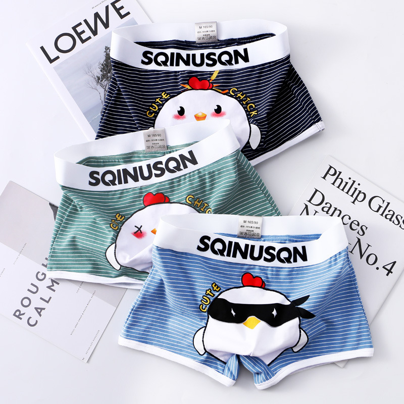 SQINUSQN/Shiqino cotton ant manor chick print soft and comfortable teen men's pants