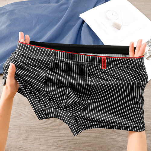 Men's underwear, boys' antibacterial breathable boxer shorts, striped sports loose pants, boxer briefs
