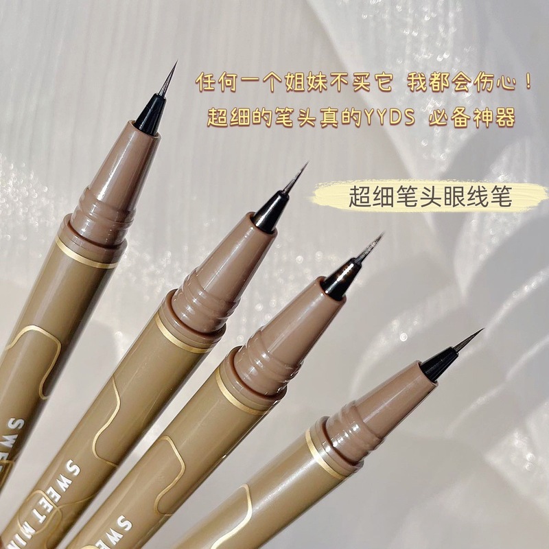 Makeup sweet mint slim eyeliner waterproof and sweatproof long-lasting non-smudge brown liquid silkworm pen