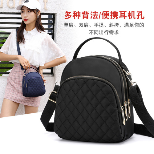 Bags for Women 2020 New Fashionable and Versatile Oxford Cloth Canvas Multi-layered Single Shoulder Messenger Bag Simple Mini Backpack