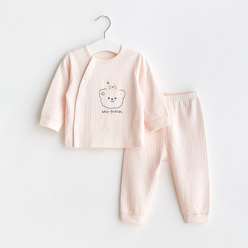 Baby autumn clothes and long trousers set, pure cotton boneless children's underwear, male and female baby spring and autumn warm suit home clothes