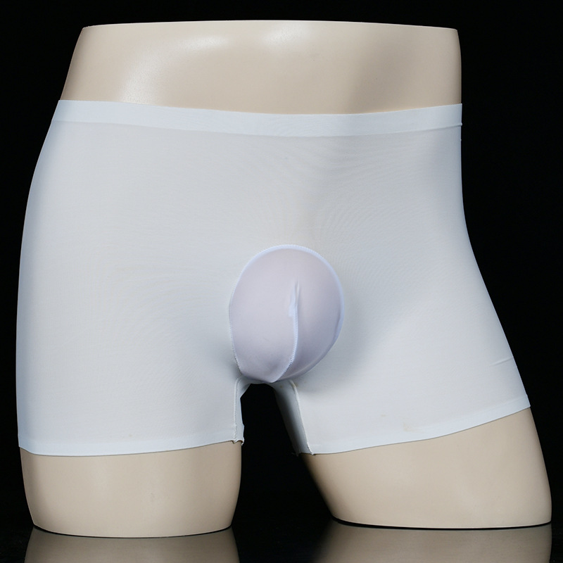 New men's ice silk elastic, comfortable and breathable nylon low-waist boxer briefs, shaping underwear, sexy boxer briefs