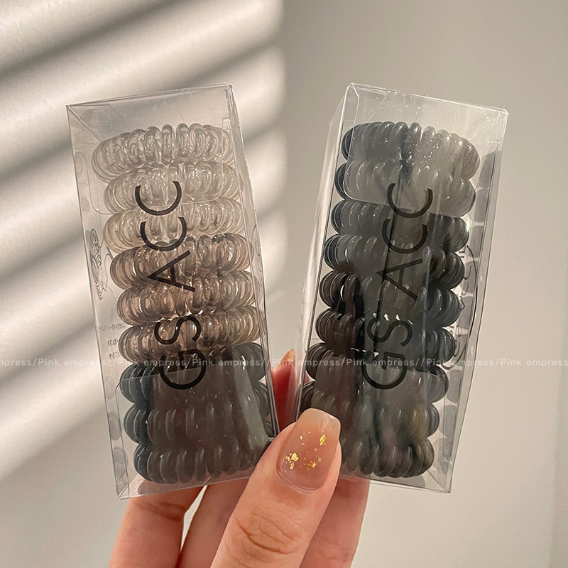 The new year's new phone cord hair tie for women, Korea's seamless hair tie, headband, Internet celebrity, simple hair rope, leather set and rubber band