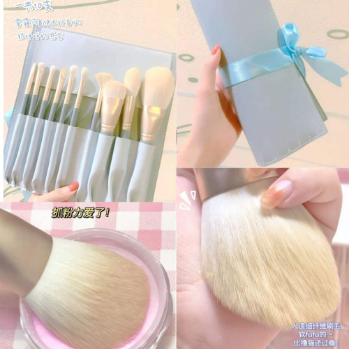 Zonia Blue Bridge 10-piece makeup brush set soft Cangzhou quality novice brush foundation loose powder eye shadow brush