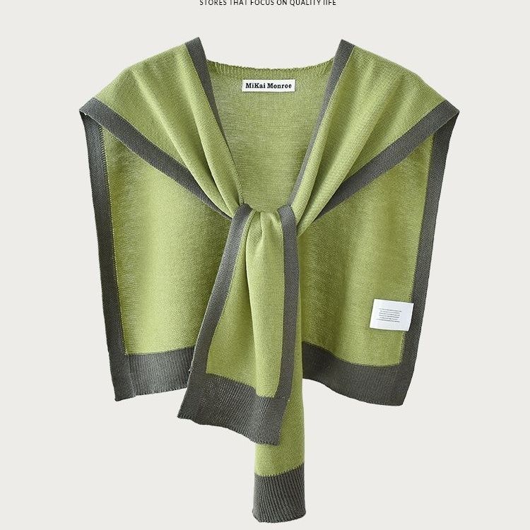 Spring and autumn knitted Internet celebrity small shawl for women to wear in summer air-conditioned room shawl with shoulder and neck protector with skirt