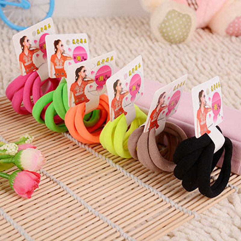 Paper card-mounted towel hair tie Korean fashion seamless multi-color high elastic hair rope basic hair tie