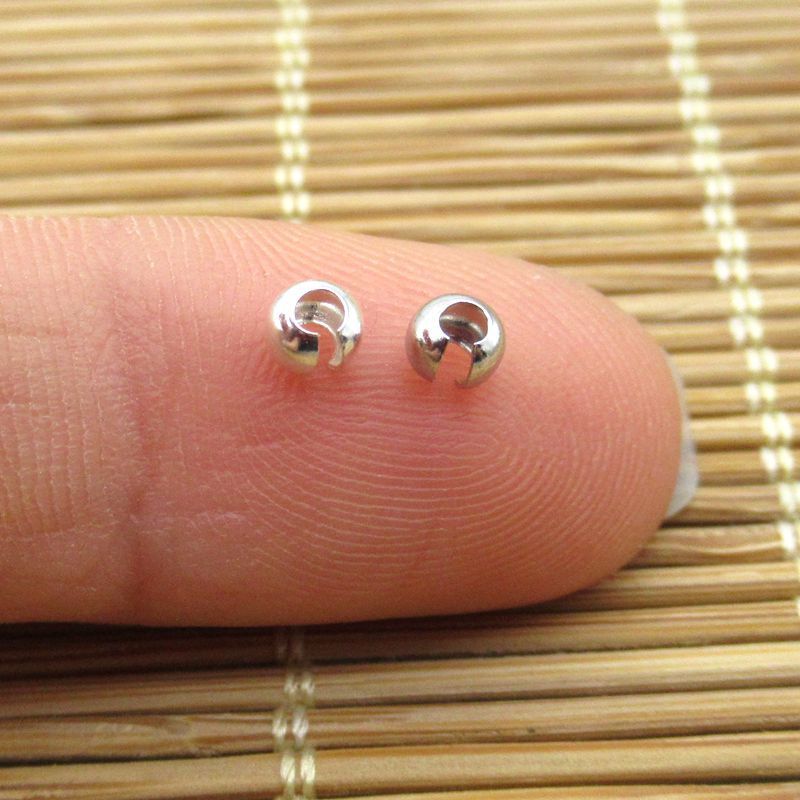 DIY jewelry loose bead accessories 925 sterling silver plain silver wire buckle bracelet necklace connection buckle hand accessories crescent buckle