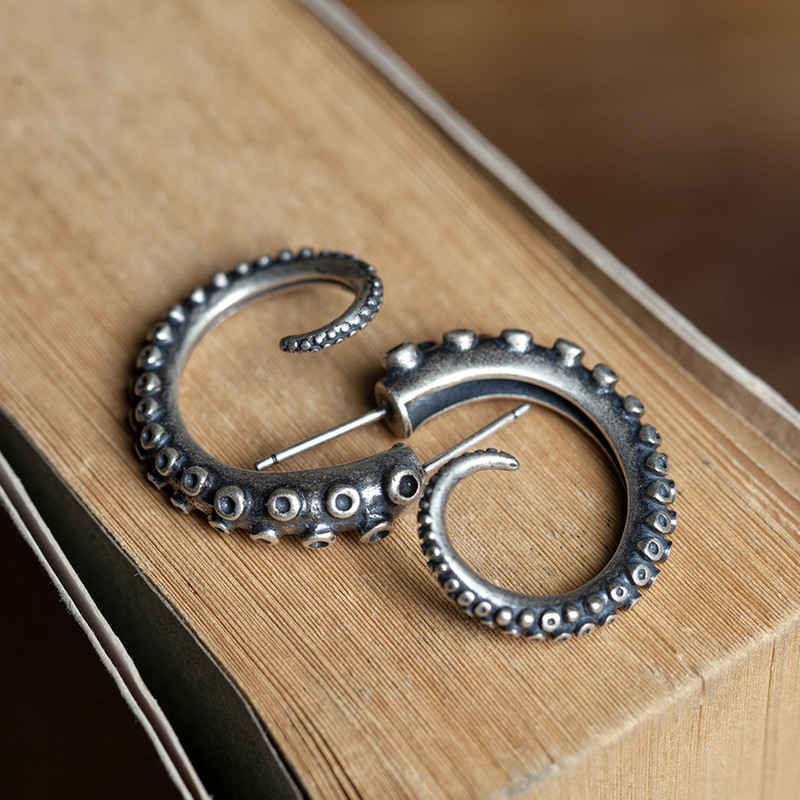 Dark Dream 925 sterling silver octopus tentacle tentacle earrings new style personalized high-end accessories quality model