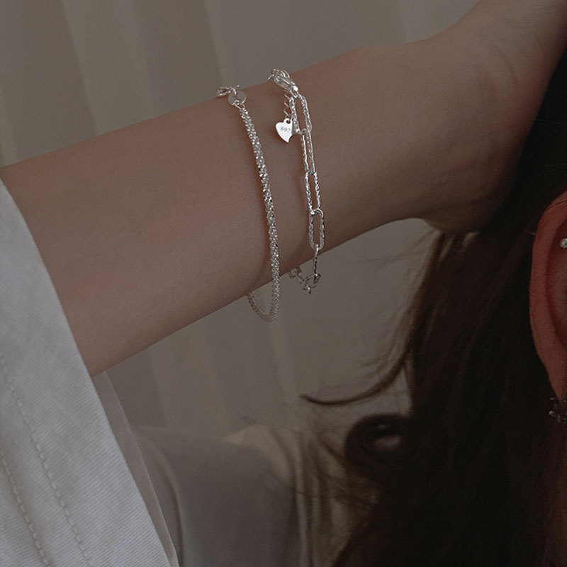 Sparkling s925 sterling silver bracelet for women ins starry sky, light luxury, high-end, exquisite hand jewelry, simple and cold style