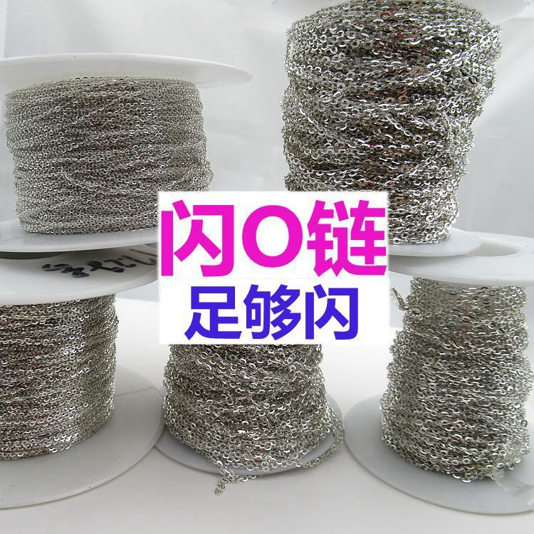 925 sterling silver semi-finished DIY chain chain, special for bracelet and anklet, flash O chain, handmade ear wire and earring material