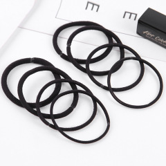 Korean style women's hair tie black simple versatile seamless joint rope hair tie high elastic rubber band Yiwu hair rope