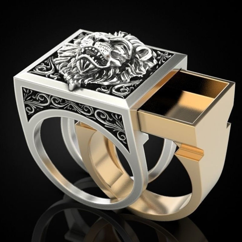 Cross-border wish best-selling lion two-piece ring set, retro creative fashion ring, men's ring single product