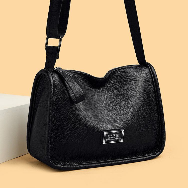 High-end textured genuine leather bag for women 2023 popular casual simple large-capacity one-shoulder cross-body soft leather bag