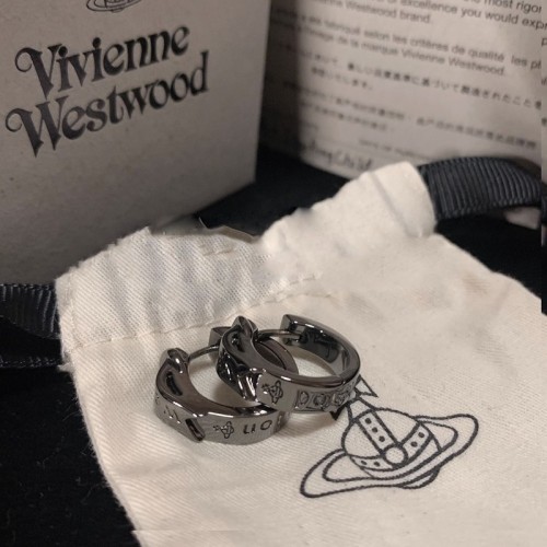 The Queen Mother's Saturn Belt Buckle Earrings Trendy Men's Niche Ring High-Quality Silver Plain Ring Versatile Earrings
