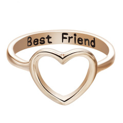 Wish fashionable and simple love ring new heart-shaped ring bestie couple ring