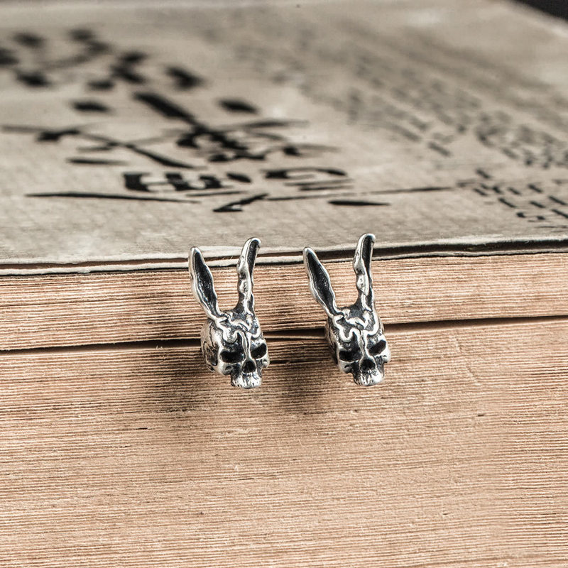 Dark Dream s925 sterling silver non-mainstream rabbit earrings cross-border retro ear jewelry