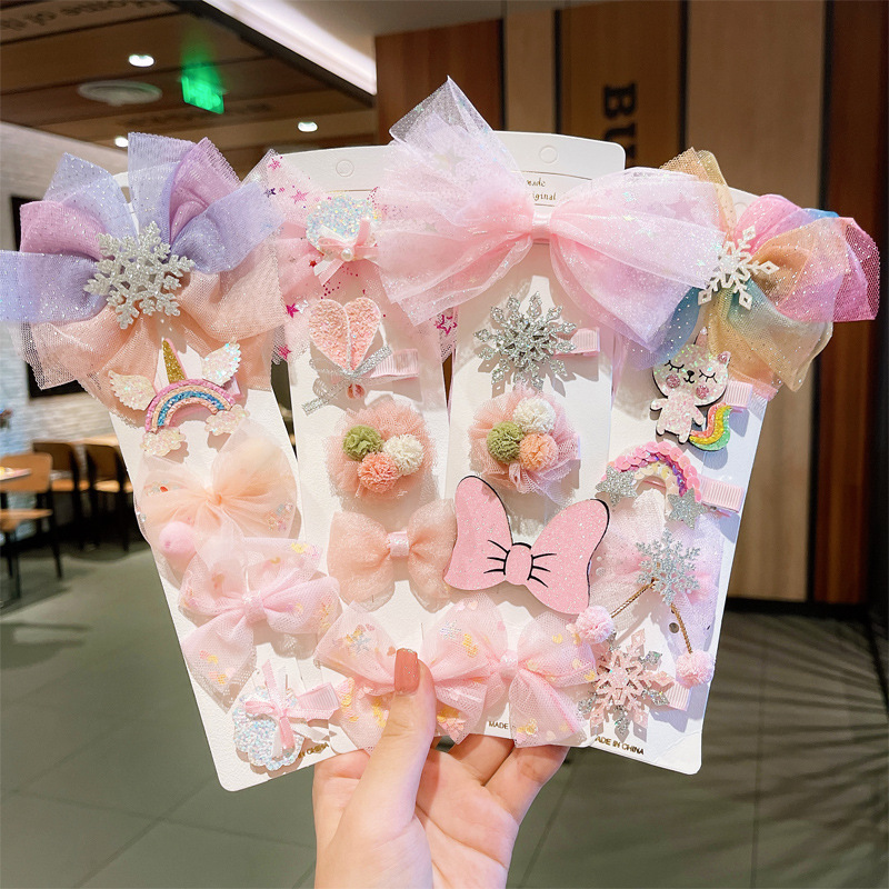 Frozen hair accessories children's hairpin hairpin bow crown tiara Elsa Snow White small clip