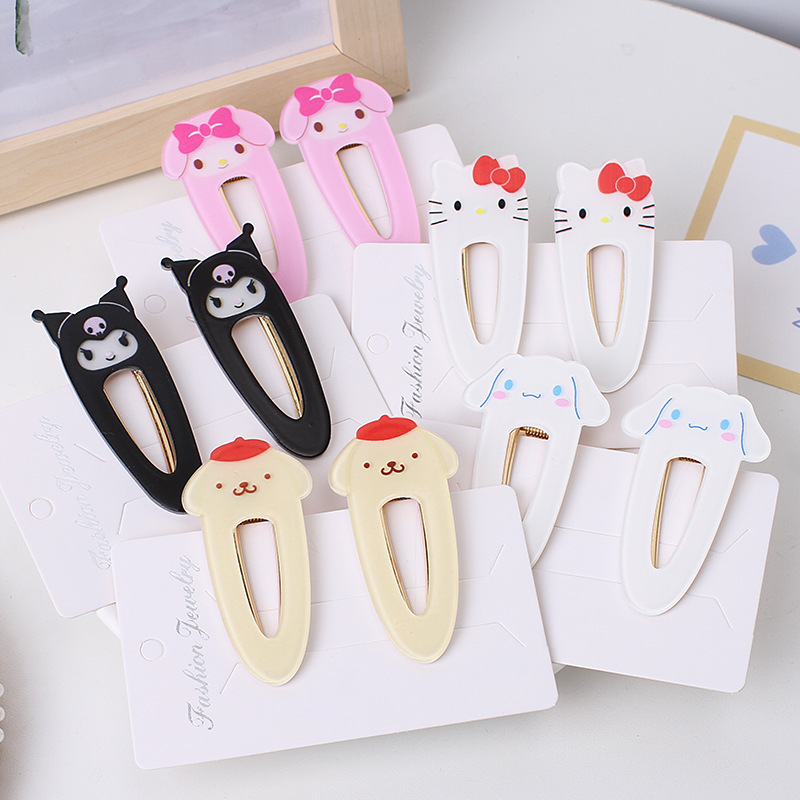 New Japanese and Korean Sanrio cartoon hairpins cute and sweet acrylic cinnamon dog bb clip girls side clip hair accessories