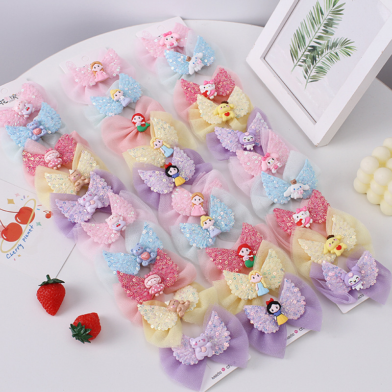 Children's bow hair clip new baby cartoon hair clip does not hurt the little girl's broken hair clip bangs clip hair accessories