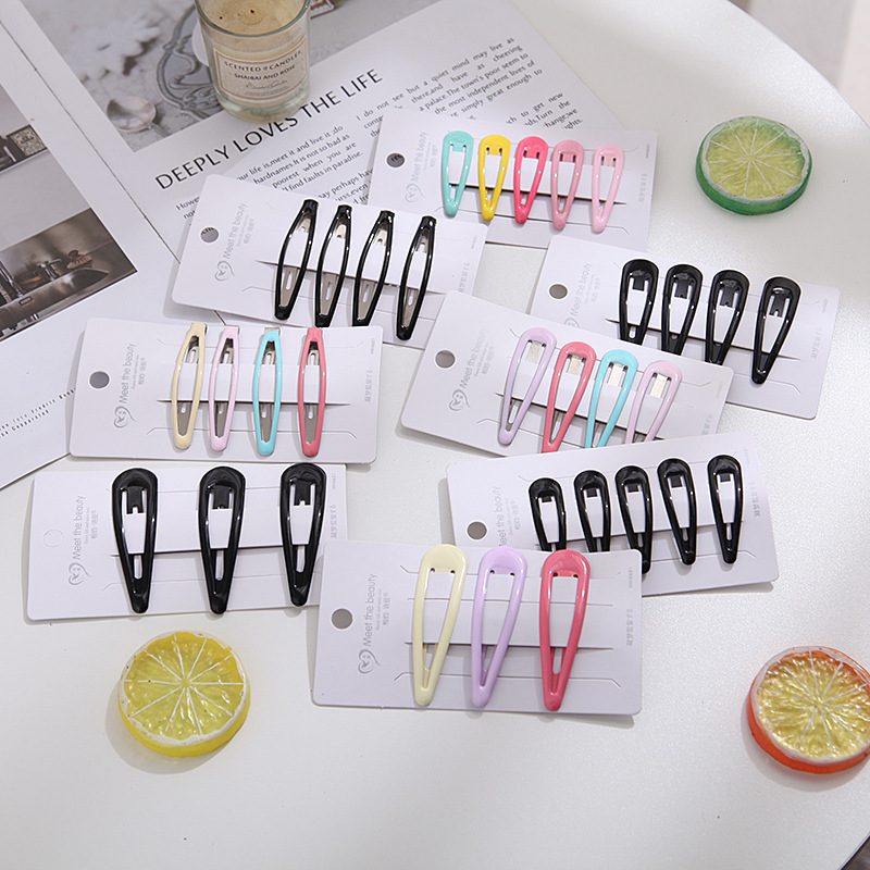 Hairpin Korean simple bb clip side clip one-word bangs clip headwear new year oil dripping girl hairpin