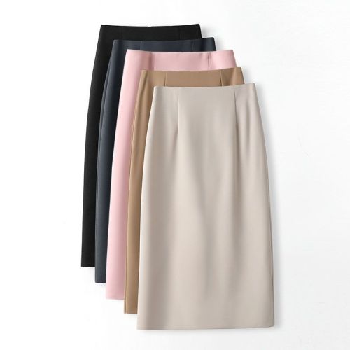 Autumn new style drape suit skirt mid-length hip-hugging slit skirt slimming A-line skirt one-step skirt