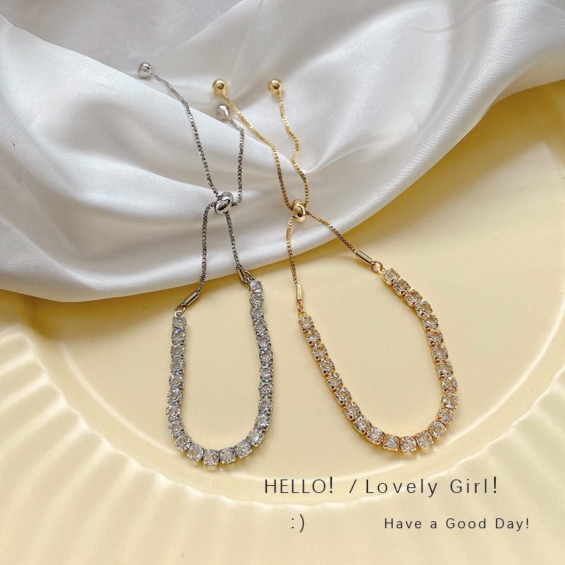 Korean fashion super shiny full diamond bracelet for women, stylish and stylish pull-out hand jewelry, Yiwu jewelry