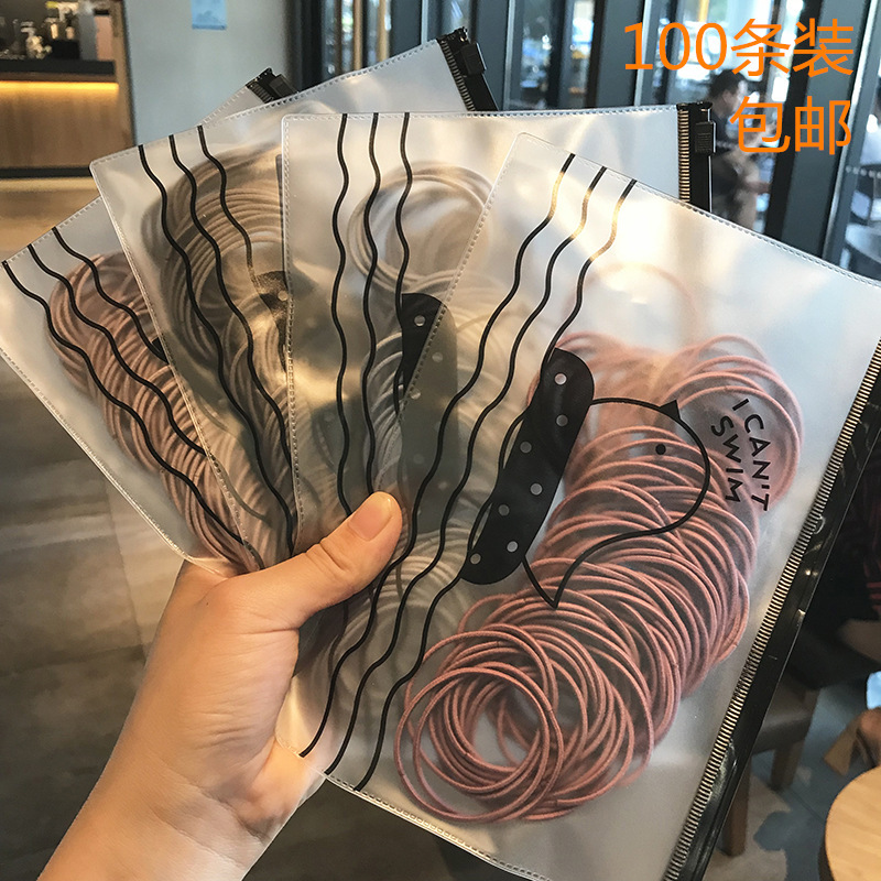 Internet celebrity ins simple small circle thin hair rope girl's hair high elastic rubber band basic hair ring headband headwear