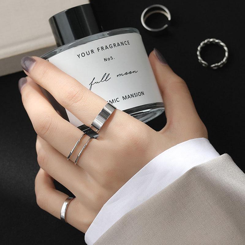 925 sterling silver ring women's ins trend cool style internet celebrity ring conformable silver ring fashionable temperament light luxury open ring