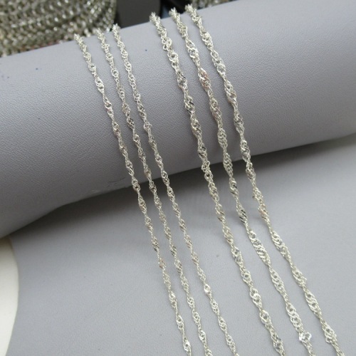 s925 sterling silver wavy chain plated silver semi-finished chain DIY bracelet anklet necklace material accessories extension chain