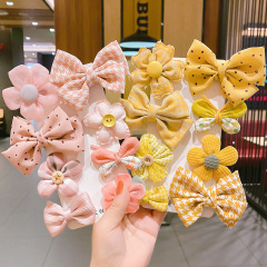 Children's cute flower hairpin girl's bow hair accessories broken hair bangs hairpin baby princess does not hurt the hairpin